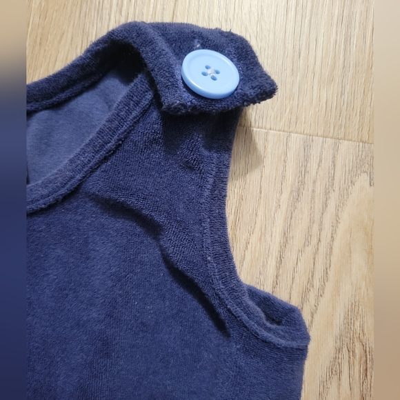 Hanna Andersson French Terry Cloth Tank Romper Youth 110 size 5 Blue Towel Pool - Picture 5 of 6